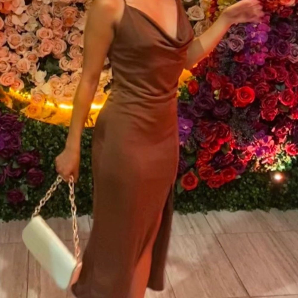 Brown vacay midi dress